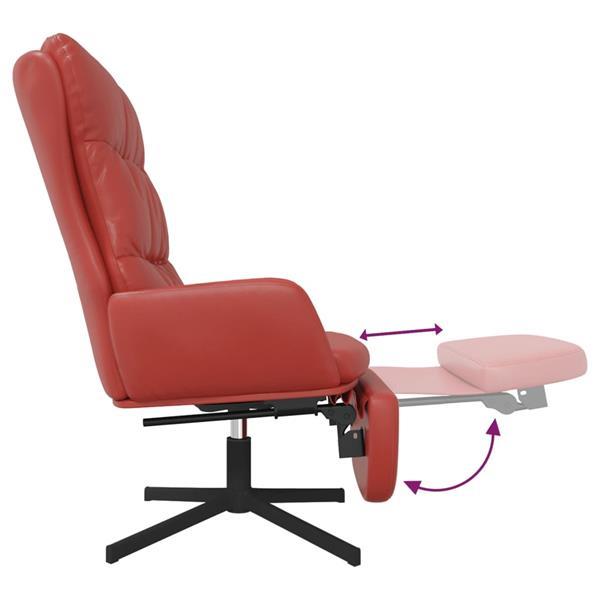 Grote foto vidaxl chaise de relaxation avec repose pied bordeaux simili huis en inrichting stoelen