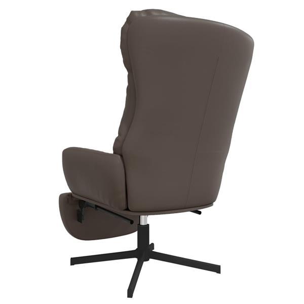 Grote foto vidaxl chaise de relaxation avec repose pied marron similicu huis en inrichting stoelen