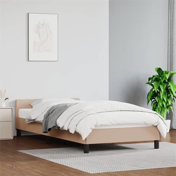 Grote foto vidaxl cadre de lit avec t te de lit cappuccino 90x190 cm si huis en inrichting bedden