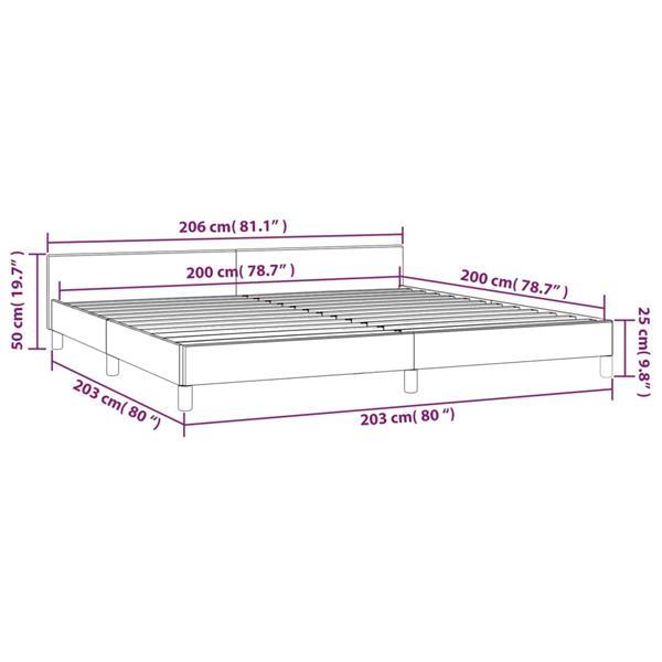 Grote foto vidaxl cadre de lit avec t te de lit gris clair 200x200 cm t huis en inrichting bedden