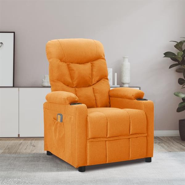 Grote foto vidaxl fauteuil de massage inclinable jaune tissu huis en inrichting stoelen