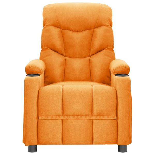Grote foto vidaxl fauteuil de massage inclinable jaune tissu huis en inrichting stoelen