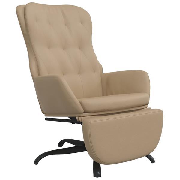 Grote foto vidaxl chaise de relaxation avec repose pied cappuccino simi huis en inrichting stoelen