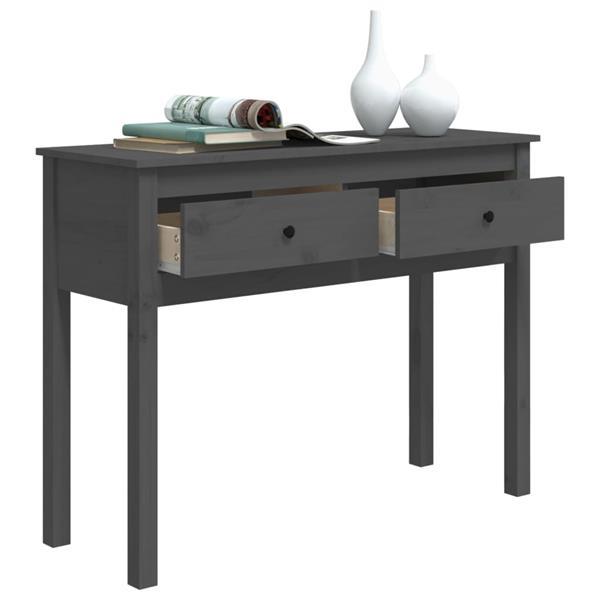 Grote foto vidaxl table console gris 100x35x75 cm bois massif de pin huis en inrichting eettafels