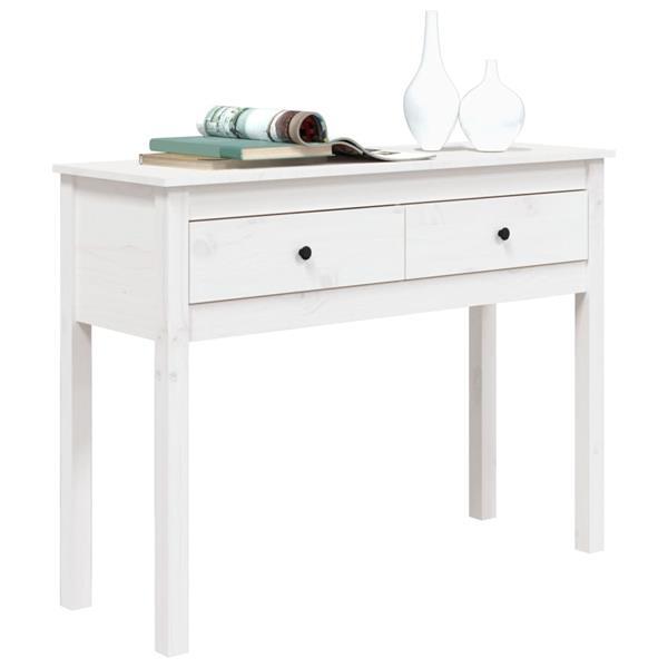 Grote foto vidaxl table console blanc 100x35x75 cm bois massif de pin huis en inrichting eettafels