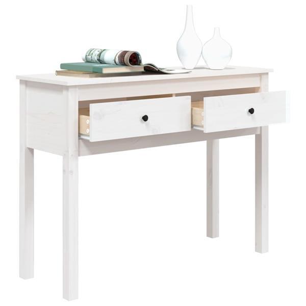 Grote foto vidaxl table console blanc 100x35x75 cm bois massif de pin huis en inrichting eettafels