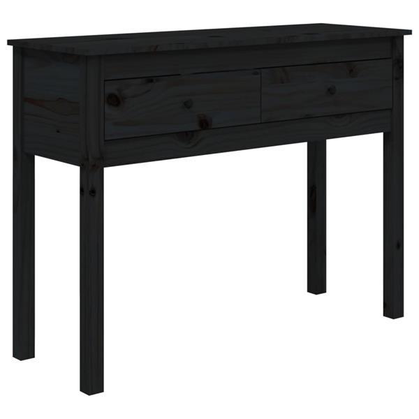 Grote foto vidaxl table console noir 100x35x75 cm bois massif de pin huis en inrichting eettafels