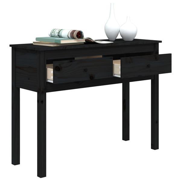 Grote foto vidaxl table console noir 100x35x75 cm bois massif de pin huis en inrichting eettafels