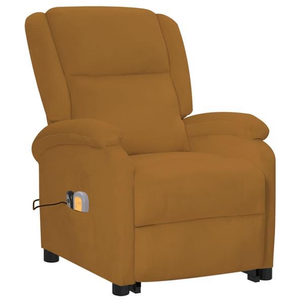 Grote foto vidaxl fauteuil de massage inclinable marron velours huis en inrichting stoelen