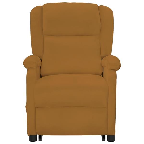 Grote foto vidaxl fauteuil de massage inclinable marron velours huis en inrichting stoelen
