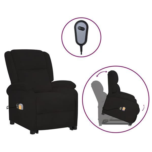 Grote foto vidaxl fauteuil de massage inclinable noir velours huis en inrichting stoelen