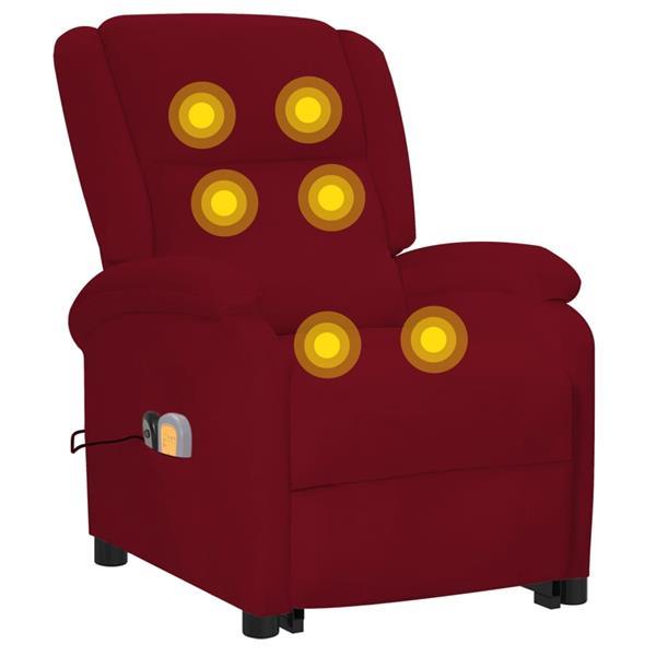 Grote foto vidaxl fauteuil de massage inclinable rouge bordeaux velours huis en inrichting stoelen