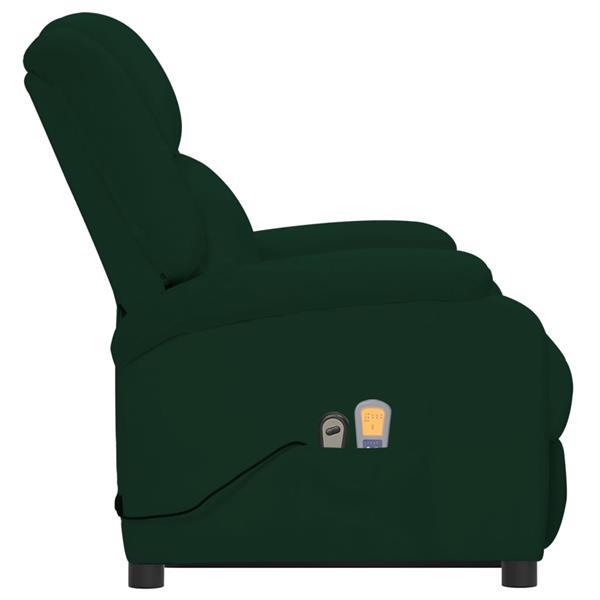 Grote foto vidaxl fauteuil de massage inclinable vert fonc velours huis en inrichting stoelen