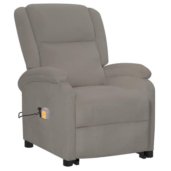 Grote foto vidaxl fauteuil de massage inclinable gris clair velours huis en inrichting stoelen