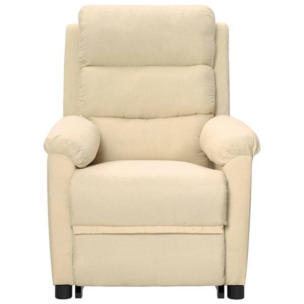 Grote foto vidaxl fauteuil inclinable de massage cr me tissu huis en inrichting stoelen