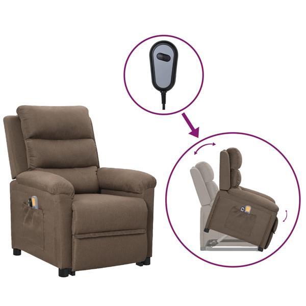 Grote foto vidaxl fauteuil inclinable taupe tissu huis en inrichting stoelen