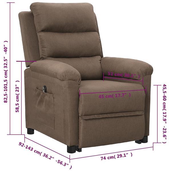 Grote foto vidaxl fauteuil inclinable taupe tissu huis en inrichting stoelen