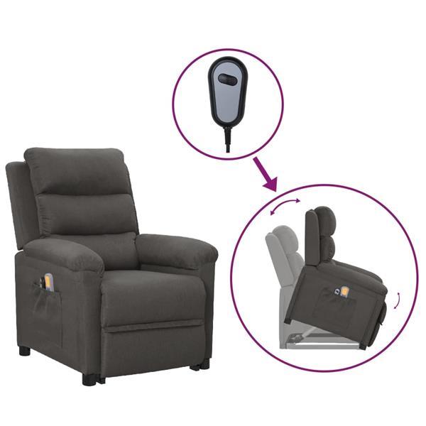 Grote foto vidaxl fauteuil inclinable gris fonc tissu huis en inrichting stoelen