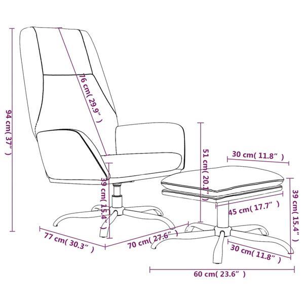 Grote foto vidaxl chaise de relaxation avec tabouret cr me tissu microf huis en inrichting stoelen