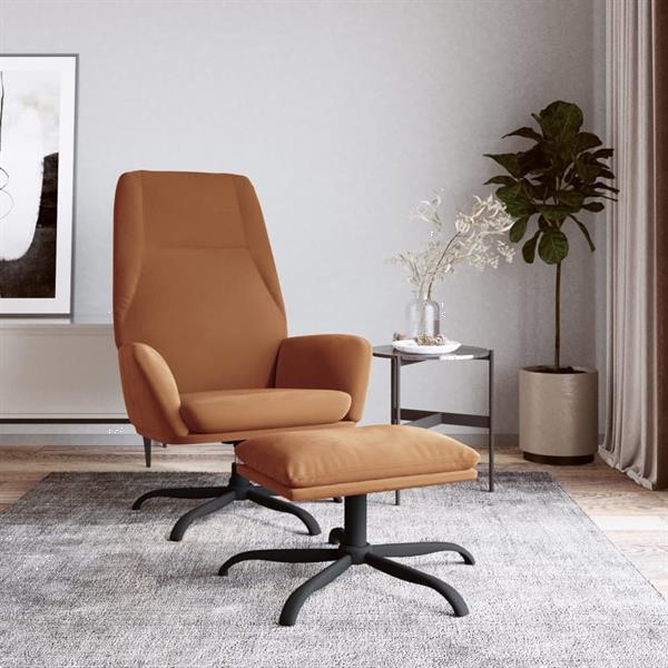 Grote foto vidaxl chaise de relaxation avec tabouret taupe tissu microf huis en inrichting stoelen