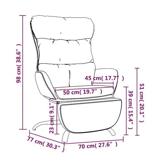 Grote foto vidaxl chaise de relaxation avec repose pied taupe tissu huis en inrichting stoelen