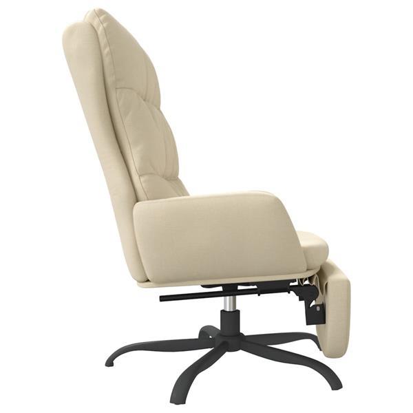 Grote foto vidaxl chaise de relaxation avec repose pied cr me tissu huis en inrichting stoelen