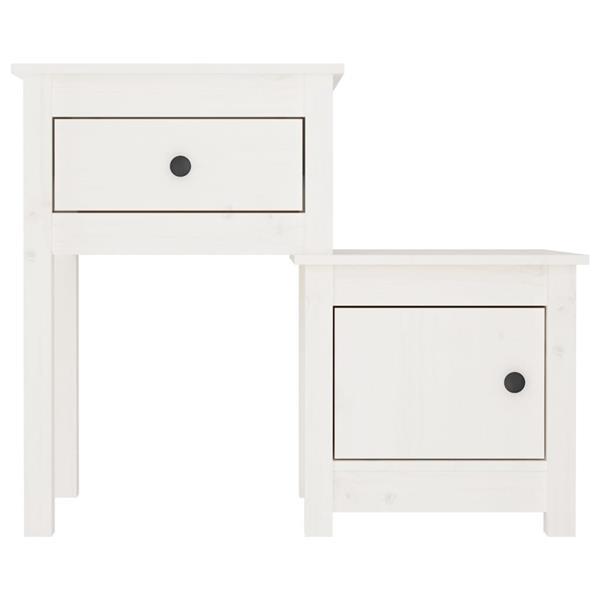 Grote foto vidaxl table de chevet blanc 79 5x38x65 5 cm bois de pin mas huis en inrichting complete slaapkamers