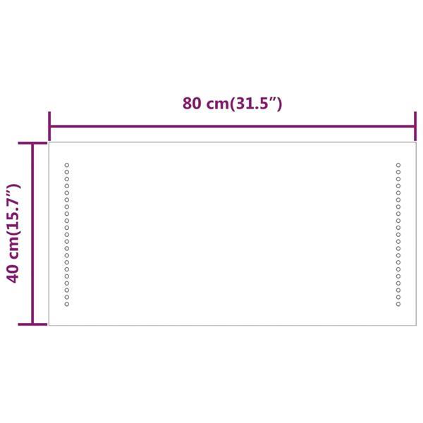 Grote foto vidaxl miroir led de salle de bain 40x80 cm huis en inrichting woningdecoratie