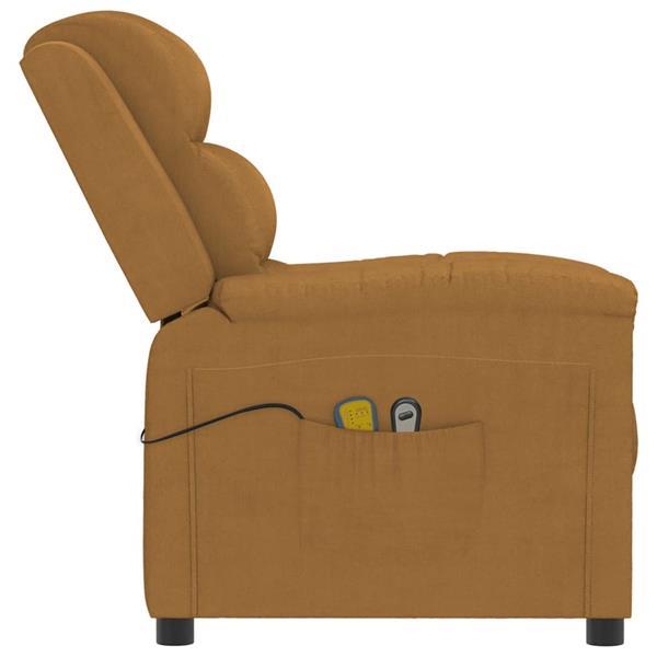 Grote foto vidaxl fauteuil lectrique de massage marron velours huis en inrichting stoelen