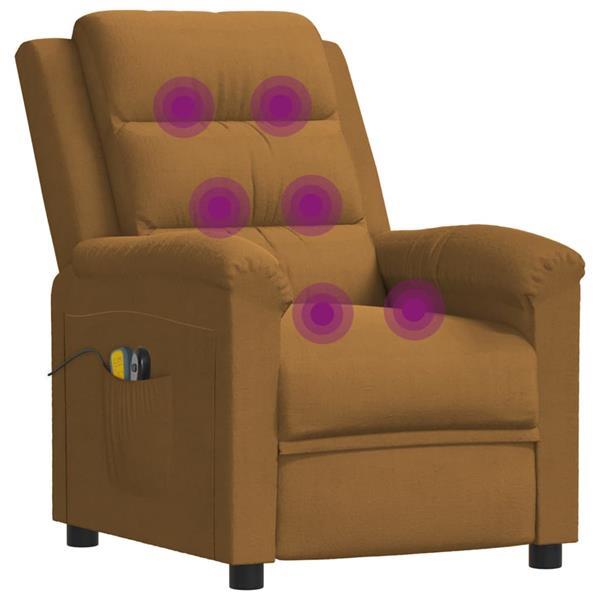 Grote foto vidaxl fauteuil lectrique de massage marron velours huis en inrichting stoelen