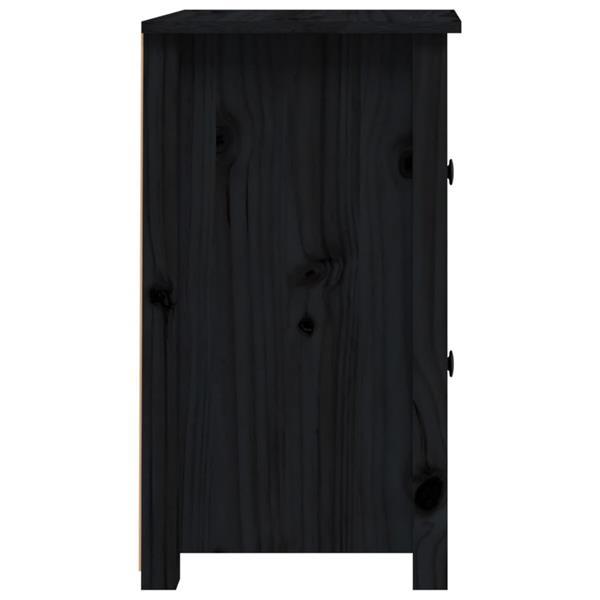 Grote foto vidaxl table de chevet noir 40x35x61 5 cm bois de pin massif huis en inrichting complete slaapkamers