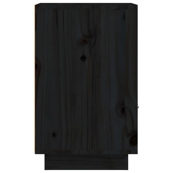 Grote foto vidaxl table de chevet noir 40x34x55 cm bois de pin massif huis en inrichting complete slaapkamers