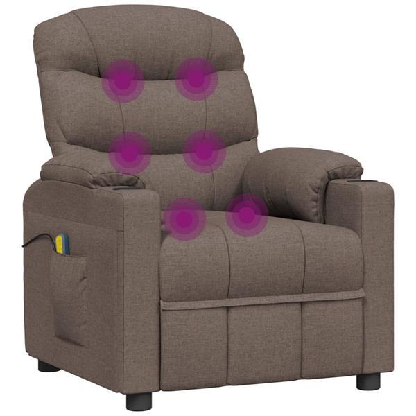 Grote foto vidaxl fauteuil lectrique de massage taupe tissu huis en inrichting stoelen