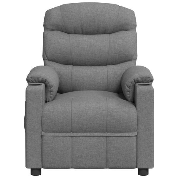 Grote foto vidaxl fauteuil lectrique de massage gris clair tissu huis en inrichting stoelen
