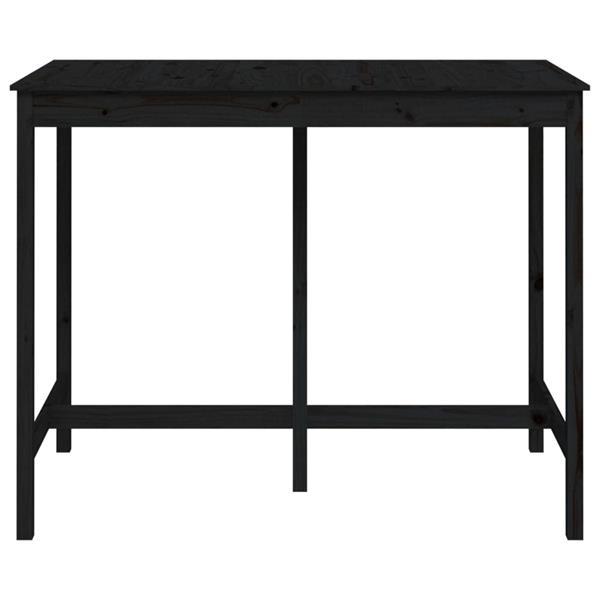 Grote foto vidaxl table de bar noir 140x80x110 cm bois massif de pin huis en inrichting eettafels