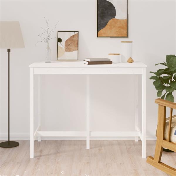 Grote foto vidaxl table de bar blanc 140x80x110 cm bois massif de pin huis en inrichting eettafels