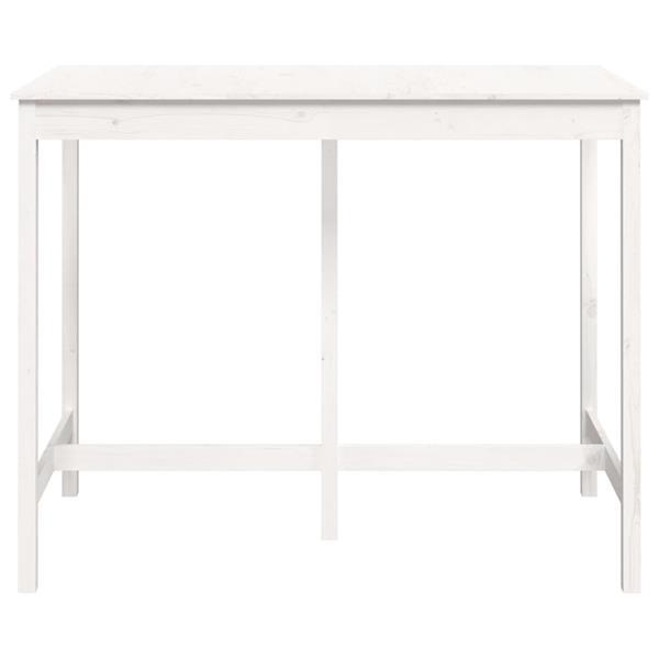 Grote foto vidaxl table de bar blanc 140x80x110 cm bois massif de pin huis en inrichting eettafels
