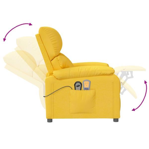 Grote foto vidaxl fauteuil inclinable de massage lectrique jaune tissu huis en inrichting stoelen