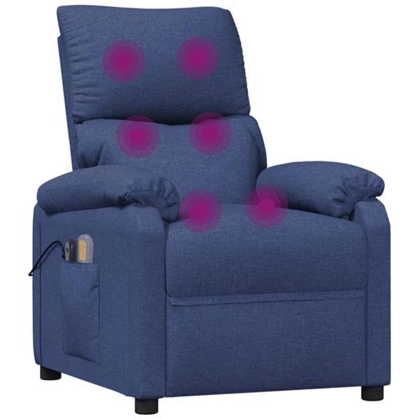 Grote foto vidaxl fauteuil inclinable de massage lectrique bleu tissu huis en inrichting stoelen