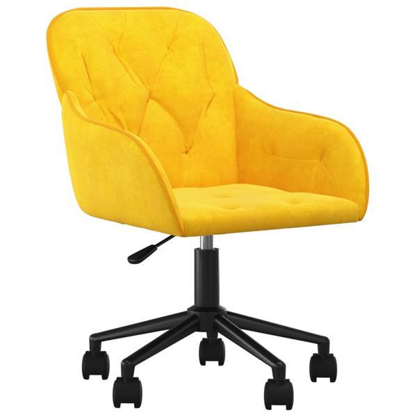 Grote foto vidaxl chaises pivotantes de salle manger 2 pcs jaune velo huis en inrichting stoelen