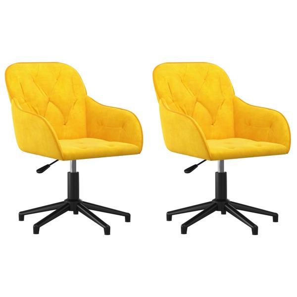 Grote foto vidaxl chaises pivotantes de salle manger 2 pcs jaune velo huis en inrichting stoelen