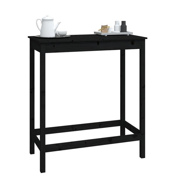 Grote foto vidaxl table de bar noir 100x50x110 cm bois massif de pin huis en inrichting eettafels