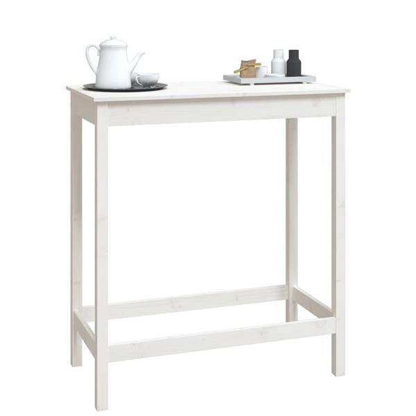 Grote foto vidaxl table de bar blanc 100x50x110 cm bois massif de pin huis en inrichting eettafels