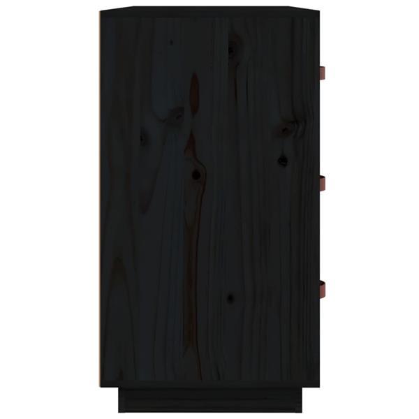 Grote foto vidaxl buffet noir 80x40x75 cm bois massif de pin huis en inrichting overige