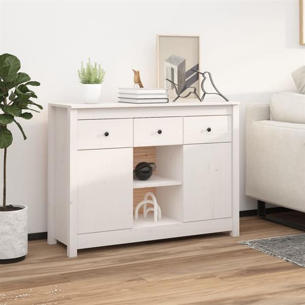 Grote foto vidaxl buffet blanc 100x35x74 5 cm bois massif de pin huis en inrichting overige