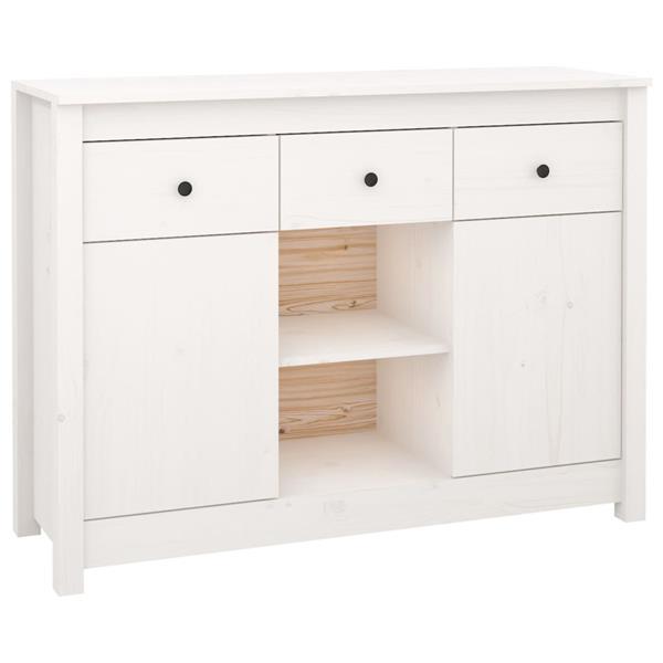 Grote foto vidaxl buffet blanc 100x35x74 5 cm bois massif de pin huis en inrichting overige