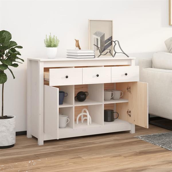 Grote foto vidaxl buffet blanc 100x35x74 5 cm bois massif de pin huis en inrichting overige