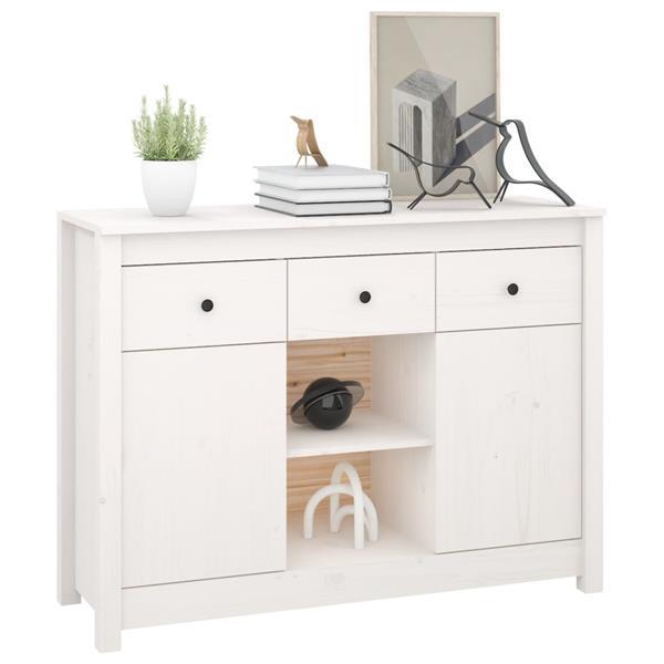 Grote foto vidaxl buffet blanc 100x35x74 5 cm bois massif de pin huis en inrichting overige