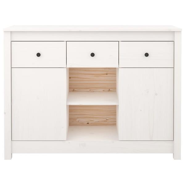 Grote foto vidaxl buffet blanc 100x35x74 5 cm bois massif de pin huis en inrichting overige