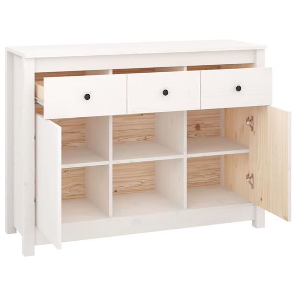 Grote foto vidaxl buffet blanc 100x35x74 5 cm bois massif de pin huis en inrichting overige